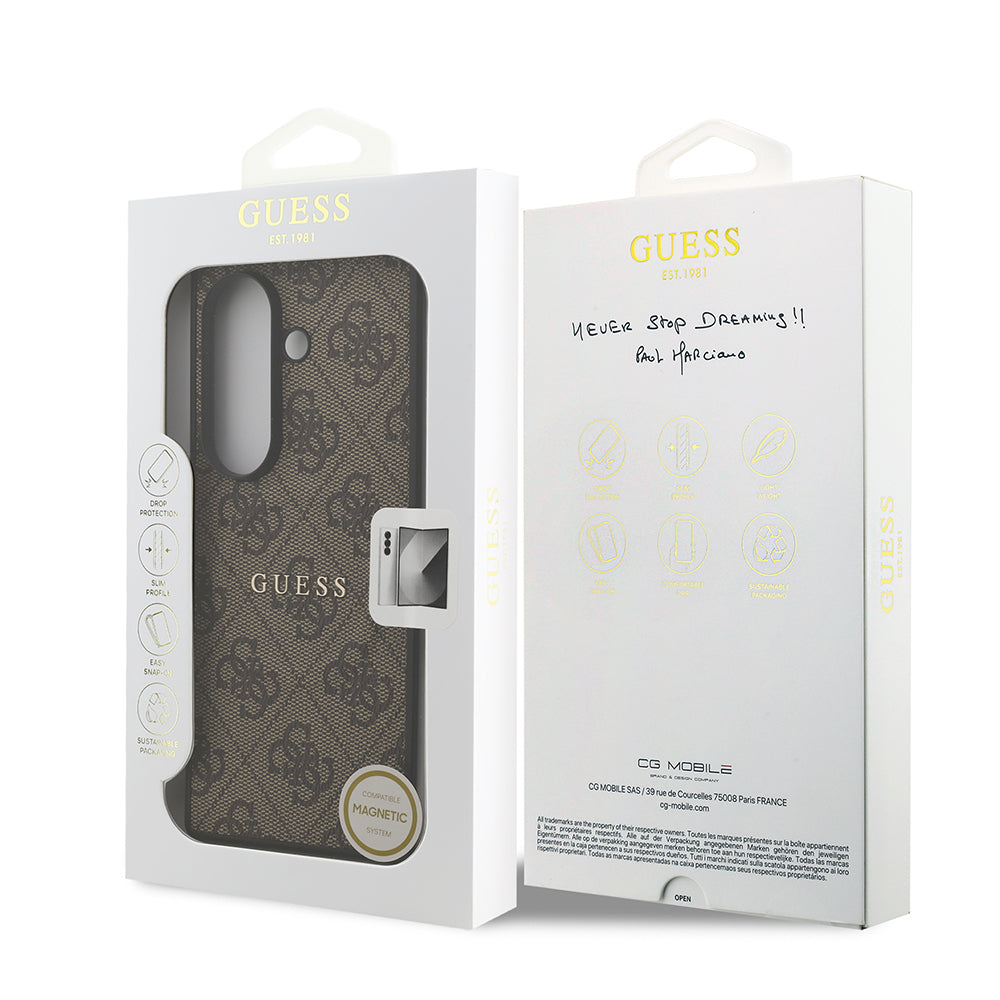 Galaxy Z Fold 7 Kılıf Guess Orijinal Lisanslı M-safe Şarj Özellikli 4G Desen Yazı Logolu Kılıf