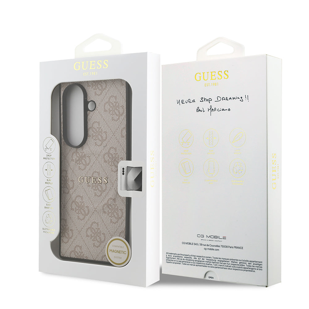 Galaxy Z Fold 7 Kılıf Guess Orijinal Lisanslı M-safe Şarj Özellikli 4G Desen Yazı Logolu Kılıf