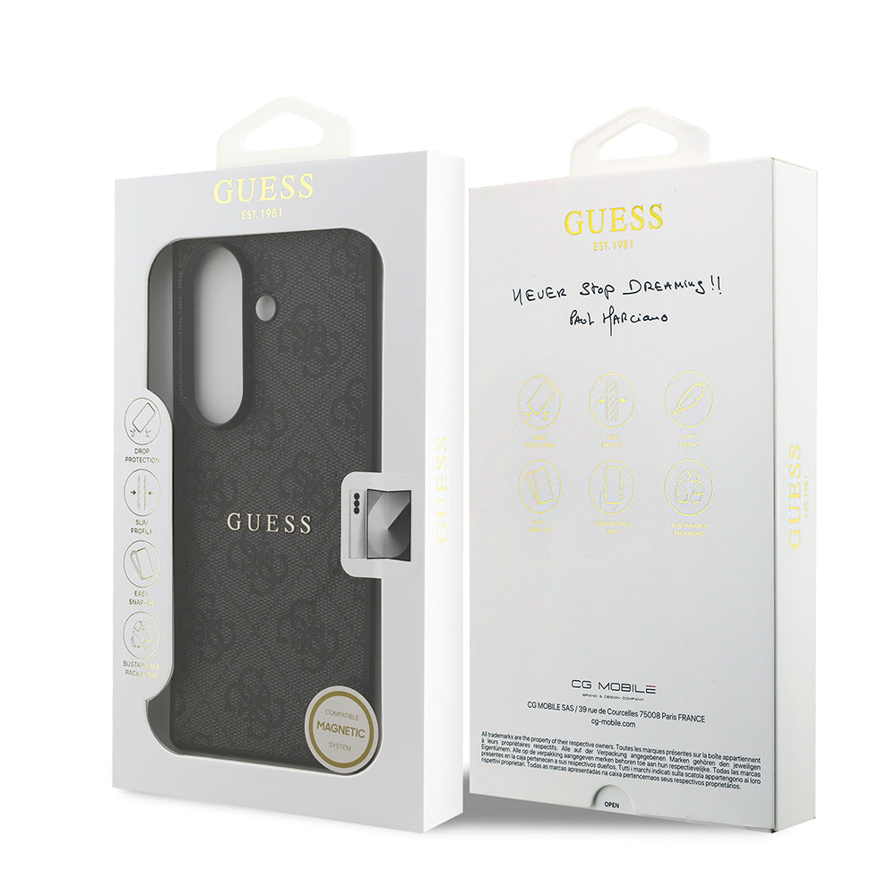 Galaxy Z Fold 7 Kılıf Guess Orijinal Lisanslı M-safe Şarj Özellikli 4G Desen Yazı Logolu Kılıf