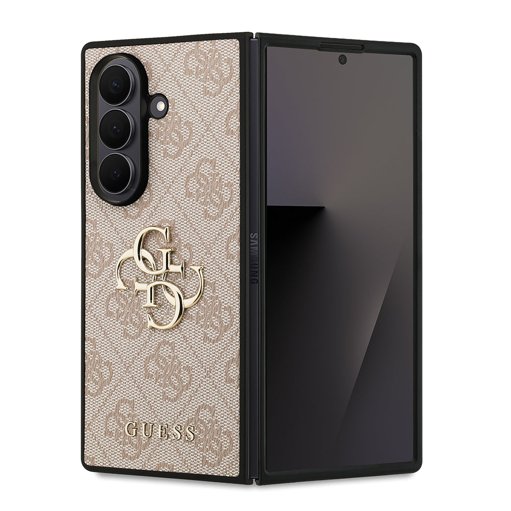 Galaxy Z Fold 7 Kılıf Guess Orijinal Lisanslı PU Deri Büyük Metal Logo Dizaynlı Kılıf