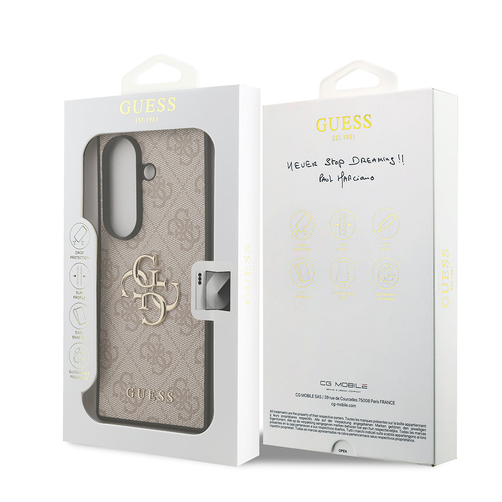 Galaxy Z Fold 7 Kılıf Guess Orijinal Lisanslı PU Deri Büyük Metal Logo Dizaynlı Kılıf