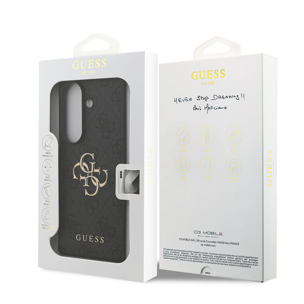 Galaxy Z Fold 7 Kılıf Guess Orijinal Lisanslı PU Deri Büyük Metal Logo Dizaynlı Kılıf