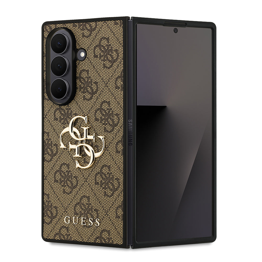 Galaxy Z Fold 7 Kılıf Guess Orijinal Lisanslı PU Deri Büyük Metal Logo Dizaynlı Kılıf
