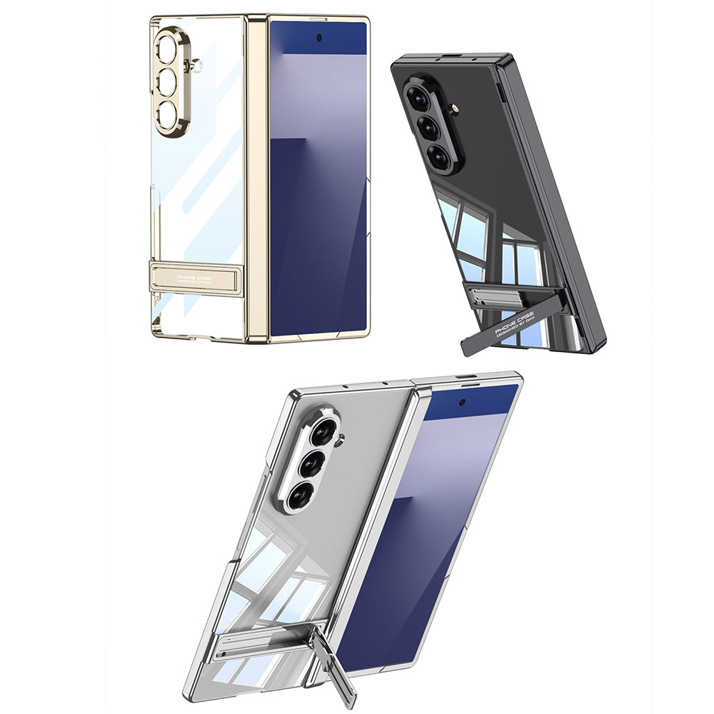 Galaxy Z Fold 7 Kılıf Kamera Korumalı Şeffaf Tasarımlı Zore Lego Standlı Kılıf