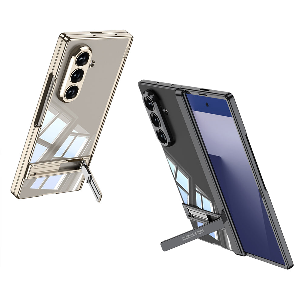 Galaxy Z Fold 7 Kılıf Kamera Korumalı Şeffaf Tasarımlı Zore Lego Standlı Kılıf