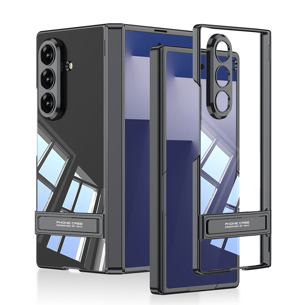 Galaxy Z Fold 7 Kılıf Kamera Korumalı Şeffaf Tasarımlı Zore Lego Standlı Kılıf