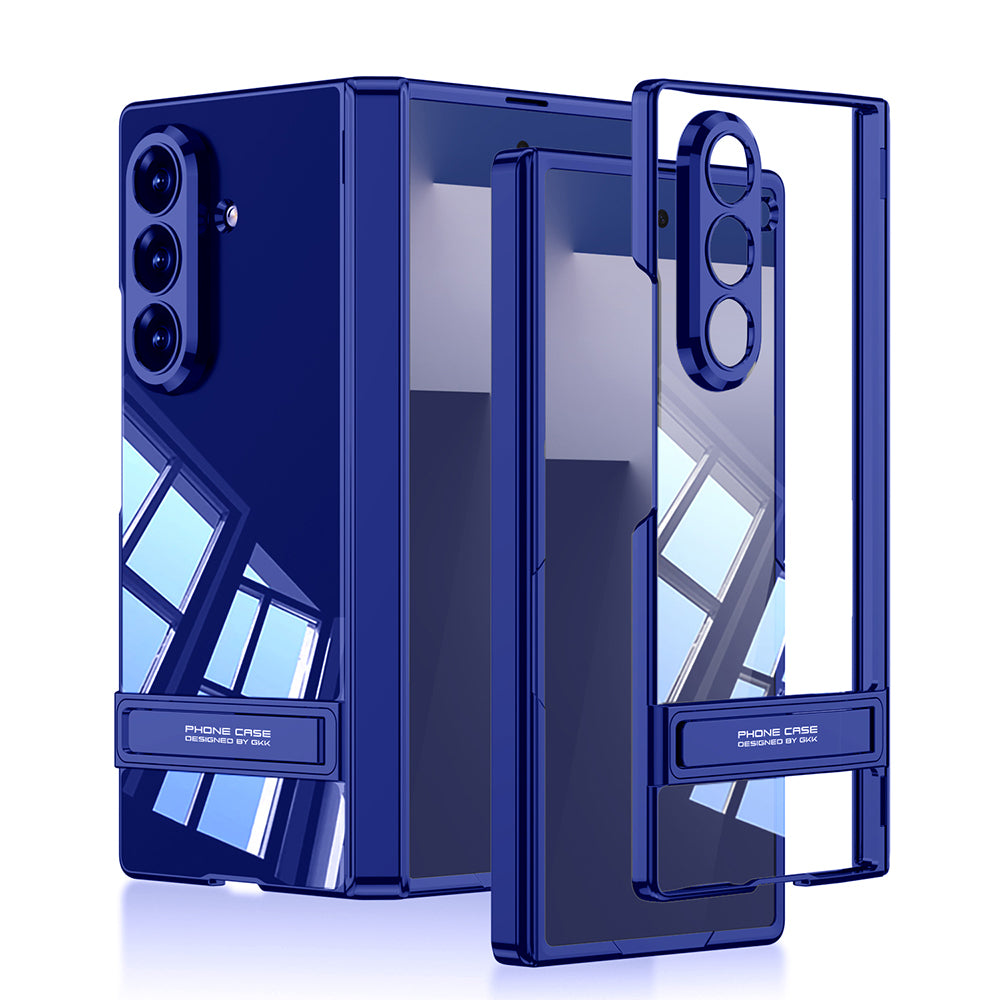 Galaxy Z Fold 7 Kılıf Kamera Korumalı Şeffaf Tasarımlı Zore Lego Standlı Kılıf