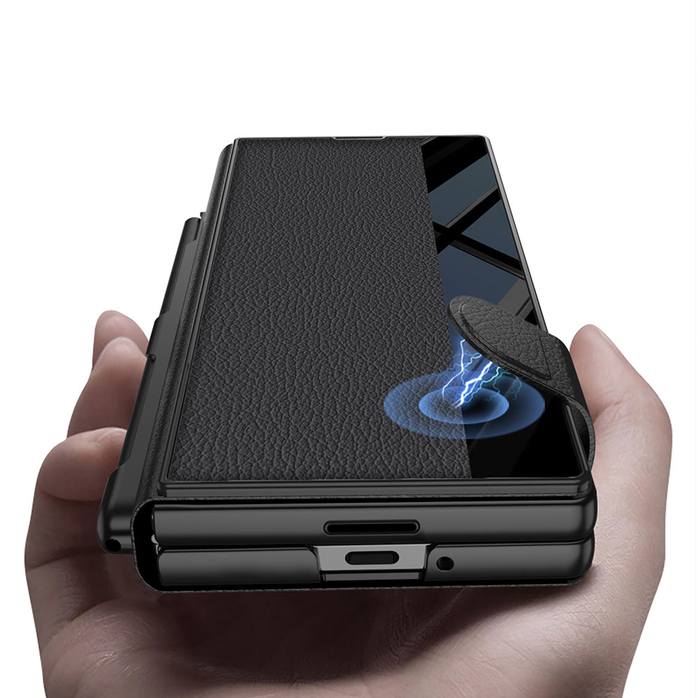 Galaxy Z Fold 7 Kılıf Kamera Korumalı Zore Kıpta Aynalı Kalem Bölmeli Fest Kılıf