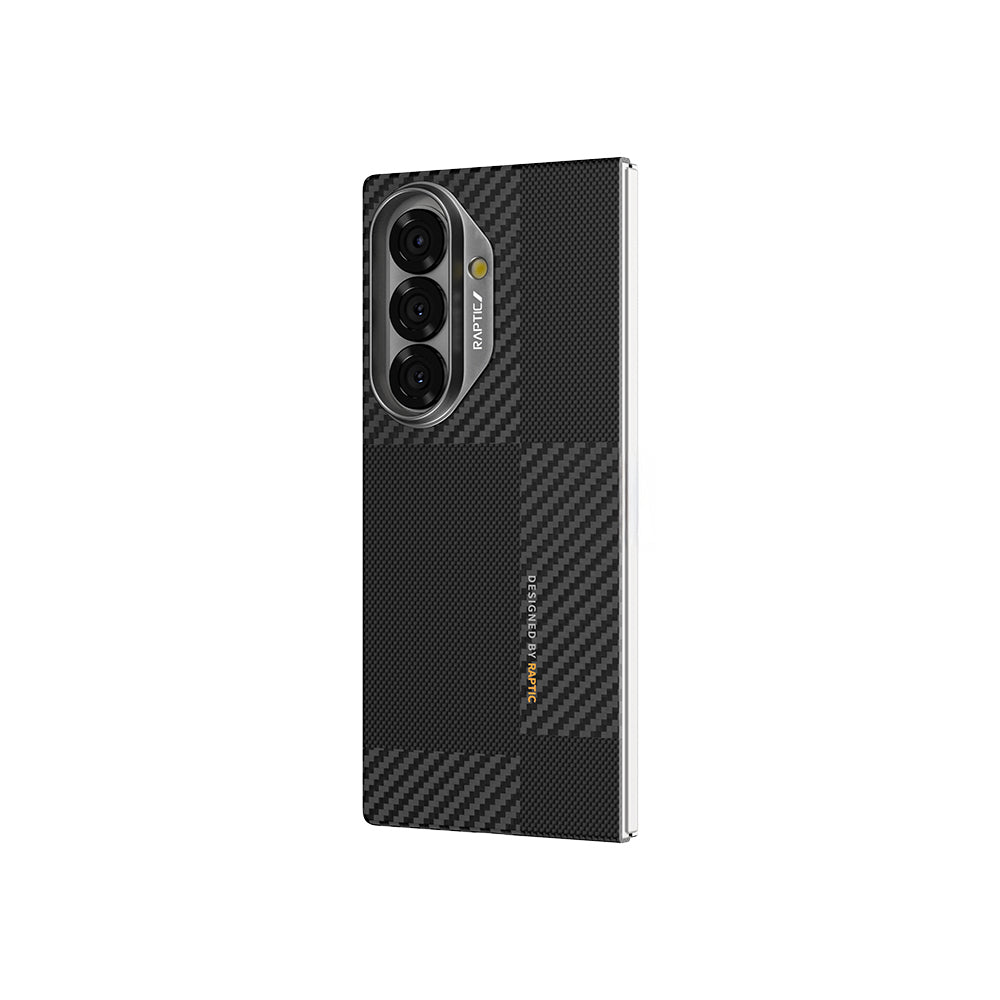 Galaxy Z Fold 7 Kılıf M-safe Şarj Özellikli 600D Metal Kamera Çerçeveli Raptic Aramid Karbon Fiber Geotik Serisi Kılıf