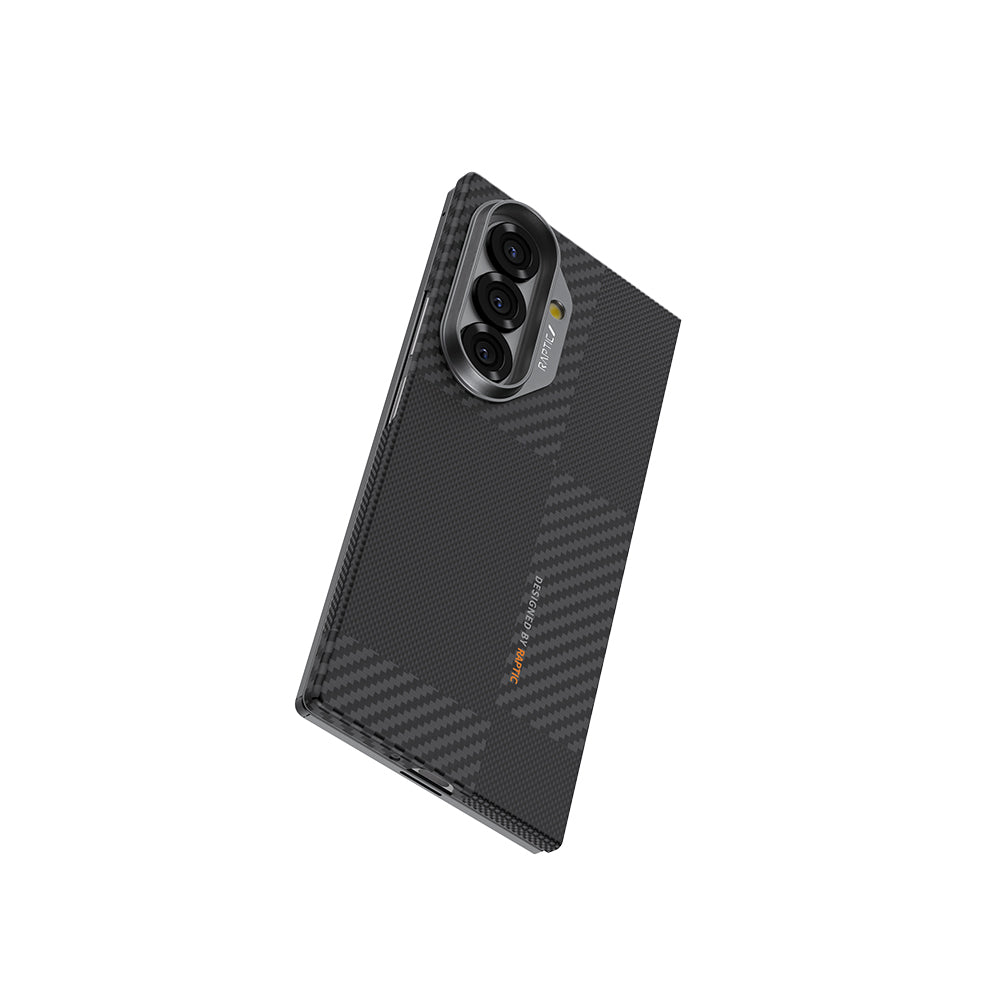 Galaxy Z Fold 7 Kılıf M-safe Şarj Özellikli 600D Metal Kamera Çerçeveli Raptic Aramid Karbon Fiber Geotik Serisi Kılıf
