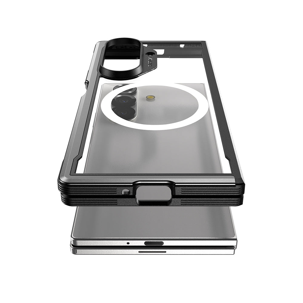 Galaxy Z Fold 7 Kılıf M-safe Şarj Özellikli Airbagli Raptic Shield Serisi Şeffaf Arka Yüzey Kılıf