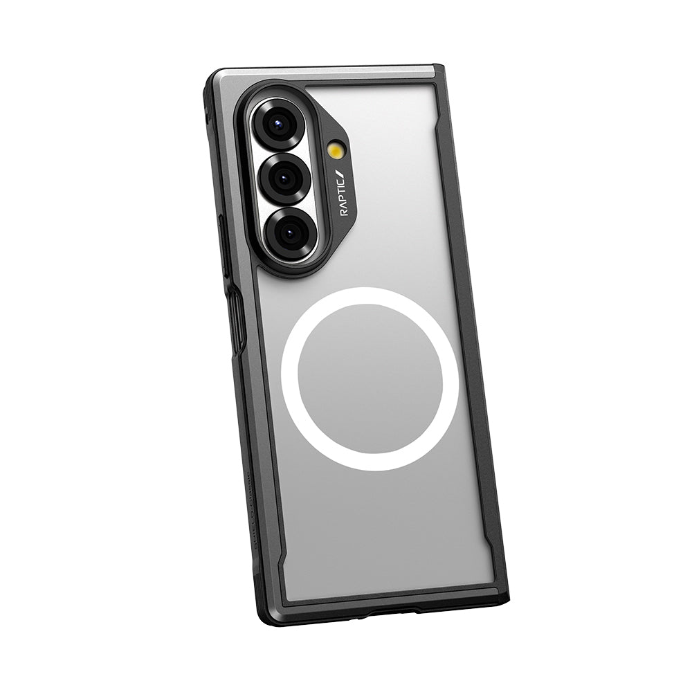 Galaxy Z Fold 7 Kılıf M-safe Şarj Özellikli Airbagli Raptic Shield Serisi Şeffaf Arka Yüzey Kılıf