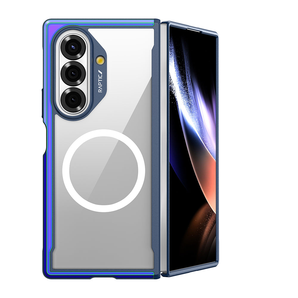 Galaxy Z Fold 7 Kılıf M-safe Şarj Özellikli Airbagli Raptic Shield Serisi Şeffaf Arka Yüzey Kılıf