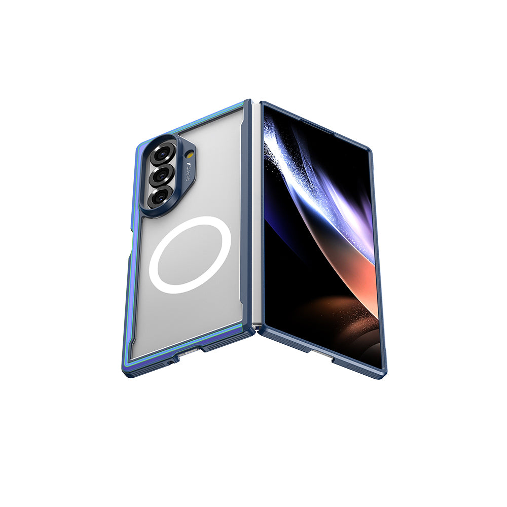 Galaxy Z Fold 7 Kılıf M-safe Şarj Özellikli Airbagli Raptic Shield Serisi Şeffaf Arka Yüzey Kılıf