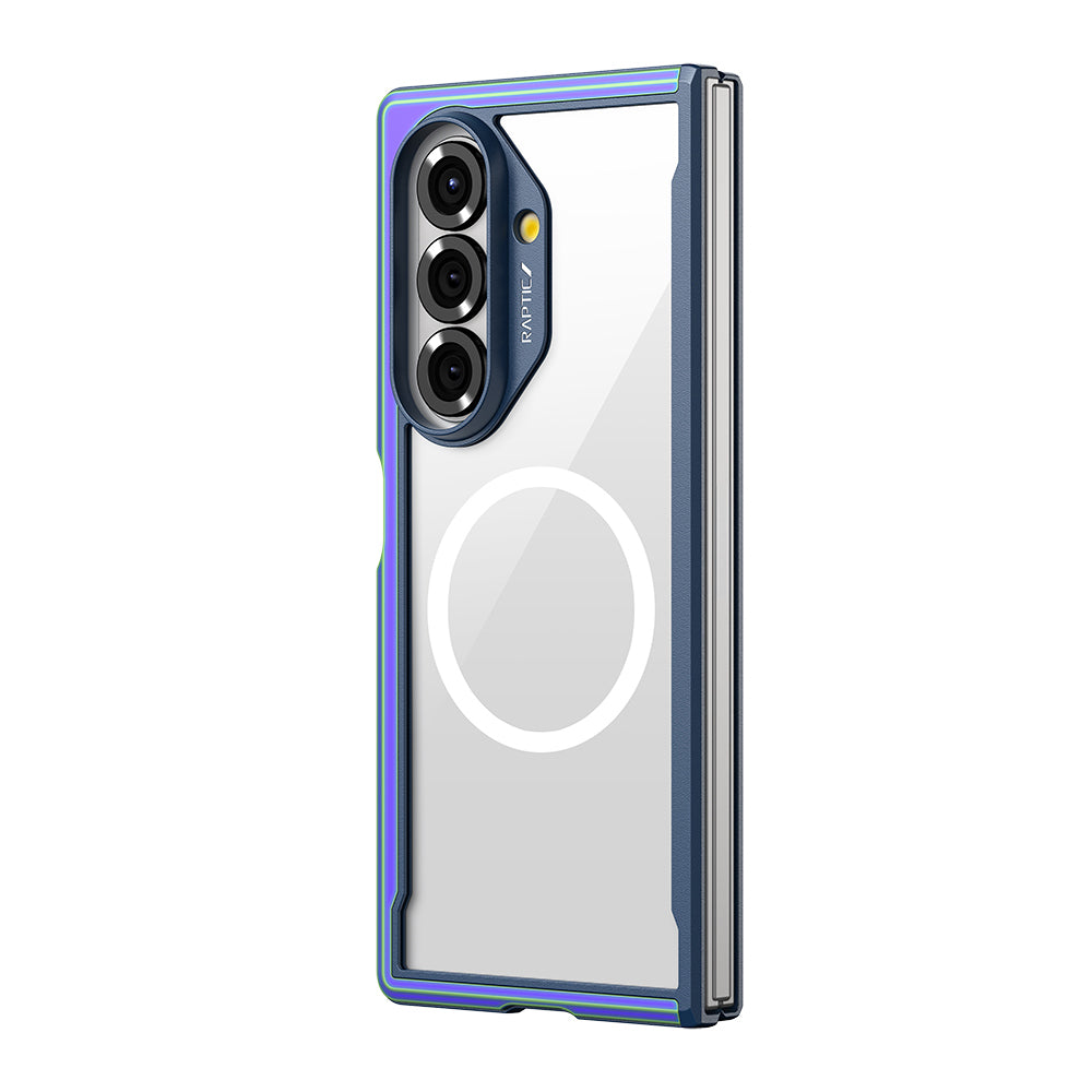 Galaxy Z Fold 7 Kılıf M-safe Şarj Özellikli Airbagli Raptic Shield Serisi Şeffaf Arka Yüzey Kılıf