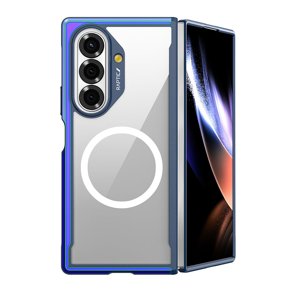 Galaxy Z Fold 7 Kılıf M-safe Şarj Özellikli Airbagli Raptic Shield Serisi Şeffaf Arka Yüzey Kılıf