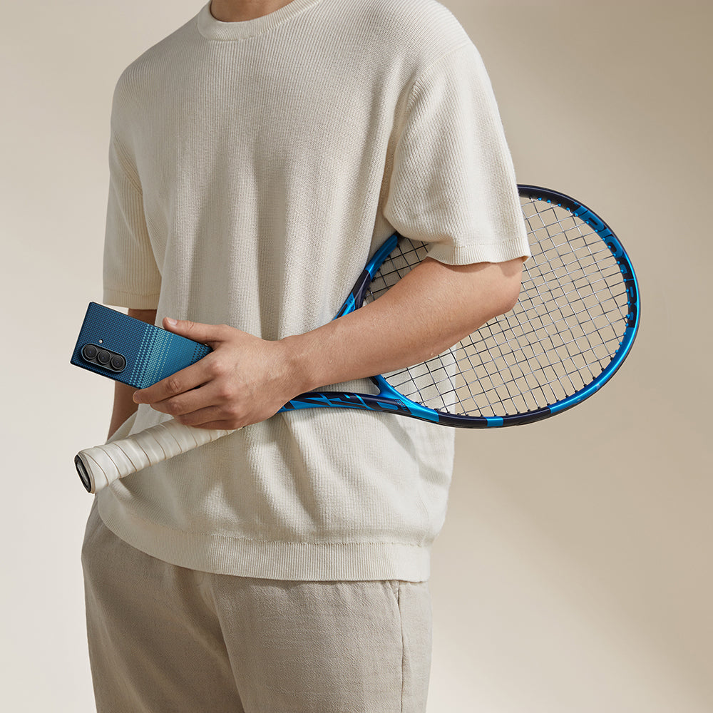 Galaxy Z Fold 7 Kılıf M-safe Şarj Özellikli Aramid Fiber Pitaka Tactile Woven Sunset-Moonrise Serisi Kılıf