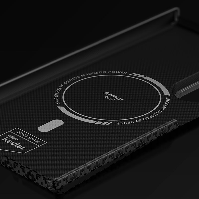 Galaxy Z Fold 7 Kılıf M-Safe Şarj Özellikli Benks ArmorAir ArmorGrid Serisi Kevlar Karbon Kılıf