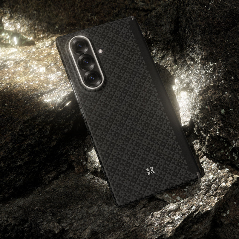 Galaxy Z Fold 7 Kılıf M-Safe Şarj Özellikli Benks ArmorAir ArmorGrid Serisi Kevlar Karbon Kılıf