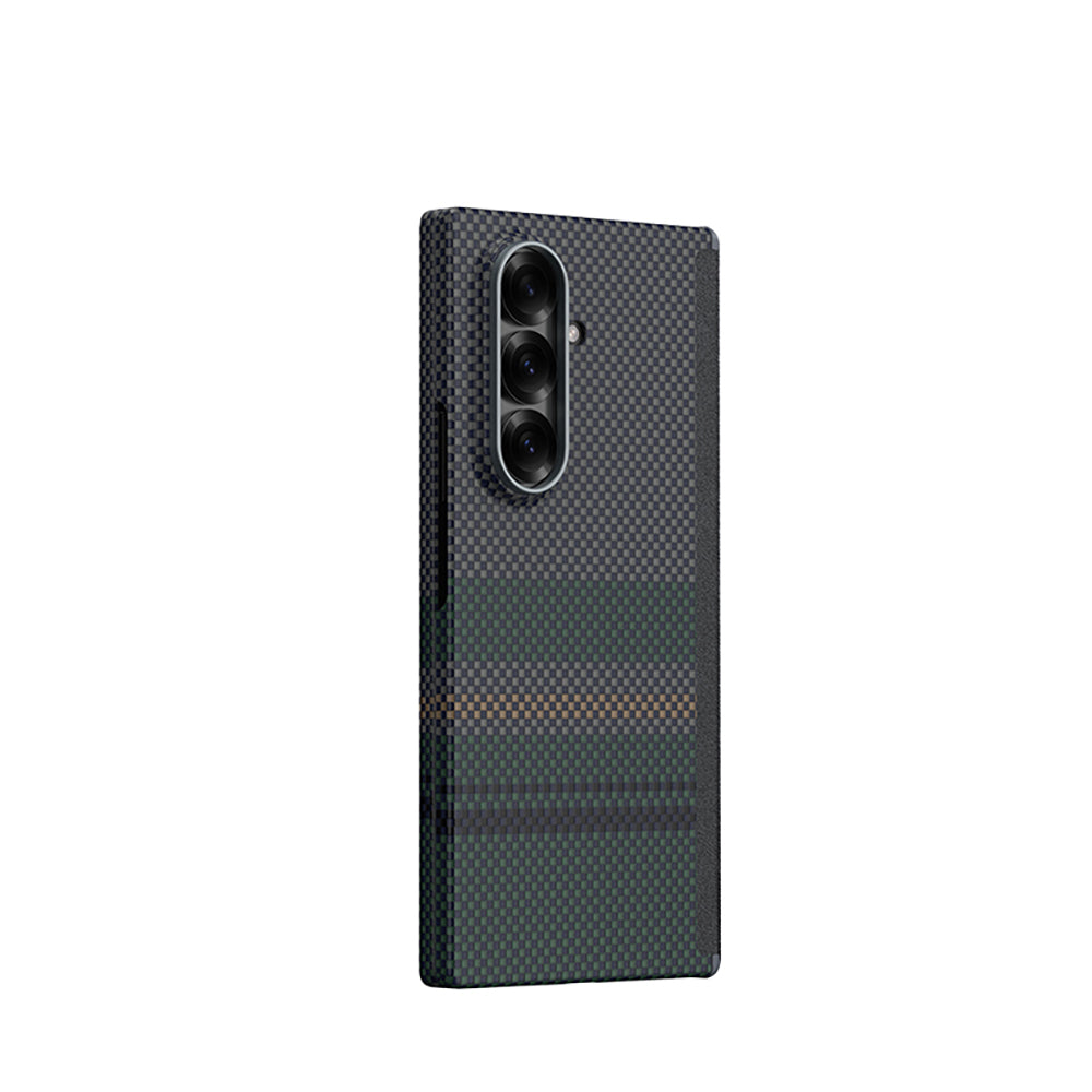 Galaxy Z Fold 7 Kılıf M-safe Şarj Özellikli Karbon Fiber Tasarımlı Benks Aurora ArmorAir Kevlar Kılıf