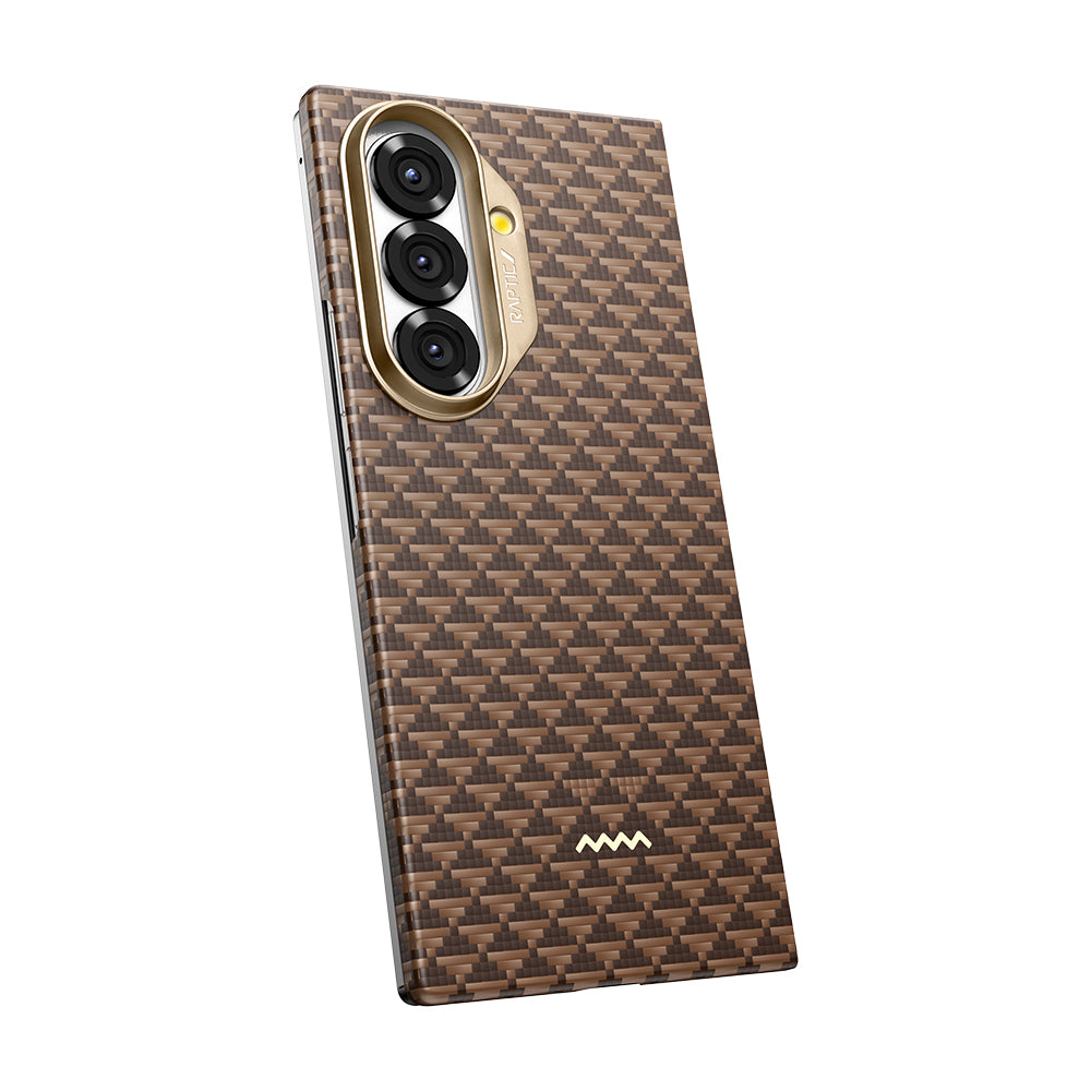 Galaxy Z Fold 7 Kılıf M-safe Şarj Özellikli Raptic Aramid Skin Origin Serisi Karbon Kılıf