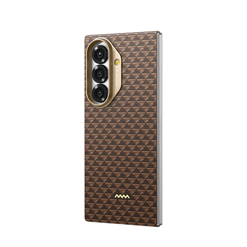 Galaxy Z Fold 7 Kılıf M-safe Şarj Özellikli Raptic Aramid Skin Origin Serisi Karbon Kılıf