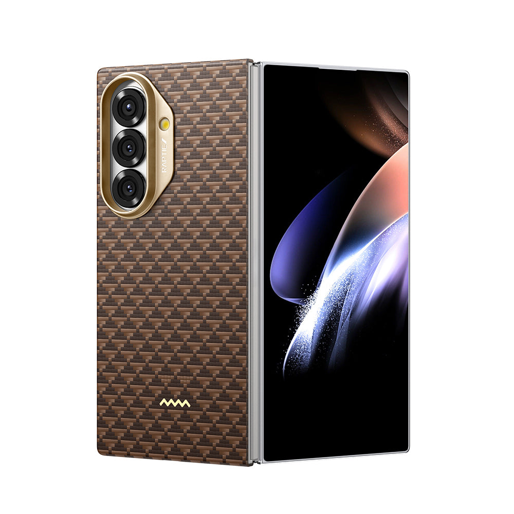 Galaxy Z Fold 7 Kılıf M-safe Şarj Özellikli Raptic Aramid Skin Origin Serisi Karbon Kılıf