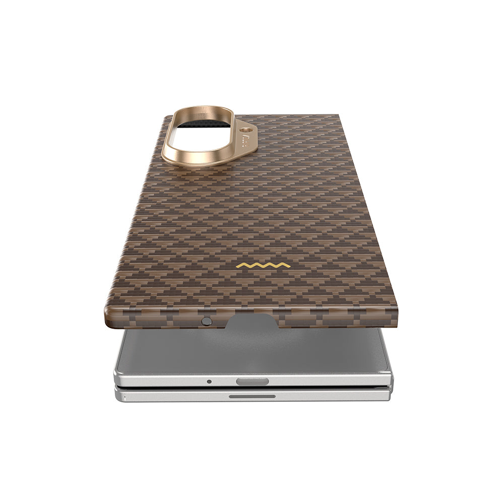 Galaxy Z Fold 7 Kılıf M-safe Şarj Özellikli Raptic Aramid Skin Origin Serisi Karbon Kılıf