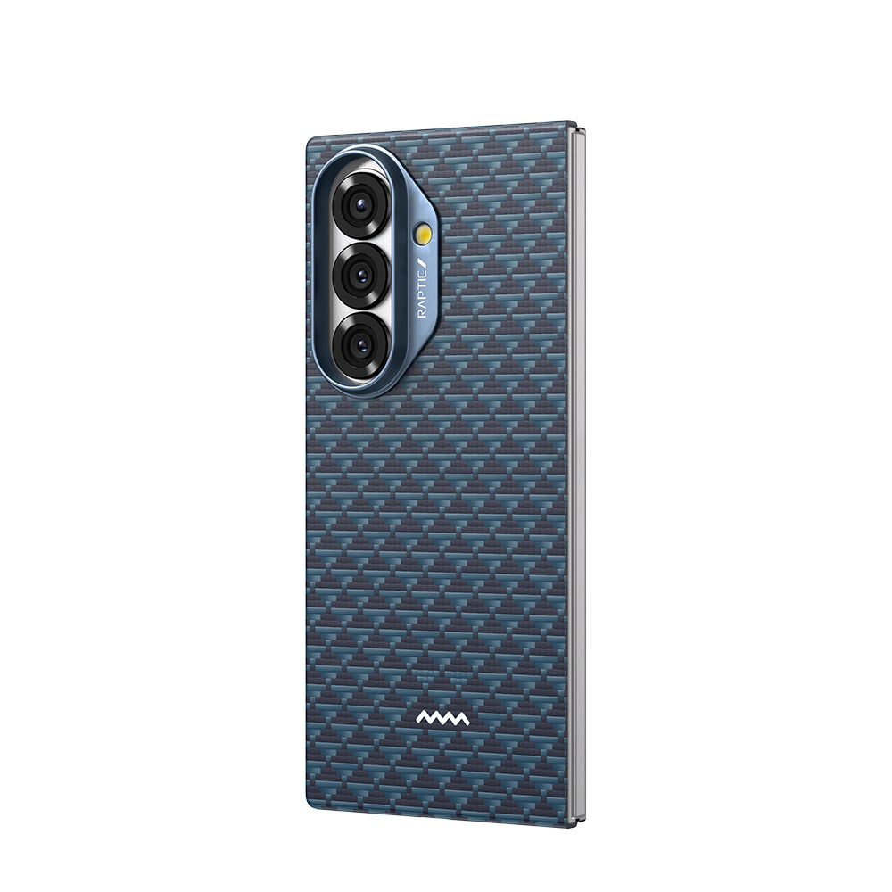 Galaxy Z Fold 7 Kılıf M-safe Şarj Özellikli Raptic Aramid Skin Origin Serisi Karbon Kılıf