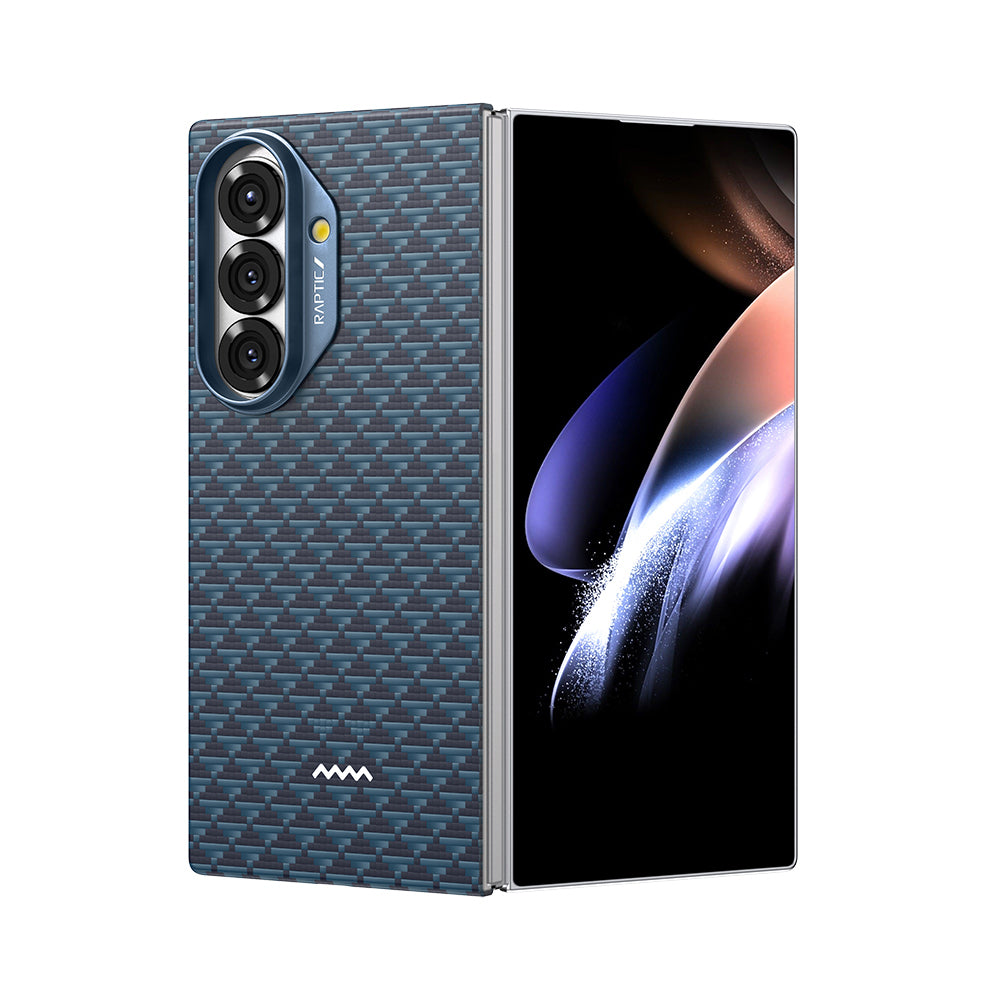 Galaxy Z Fold 7 Kılıf M-safe Şarj Özellikli Raptic Aramid Skin Origin Serisi Karbon Kılıf