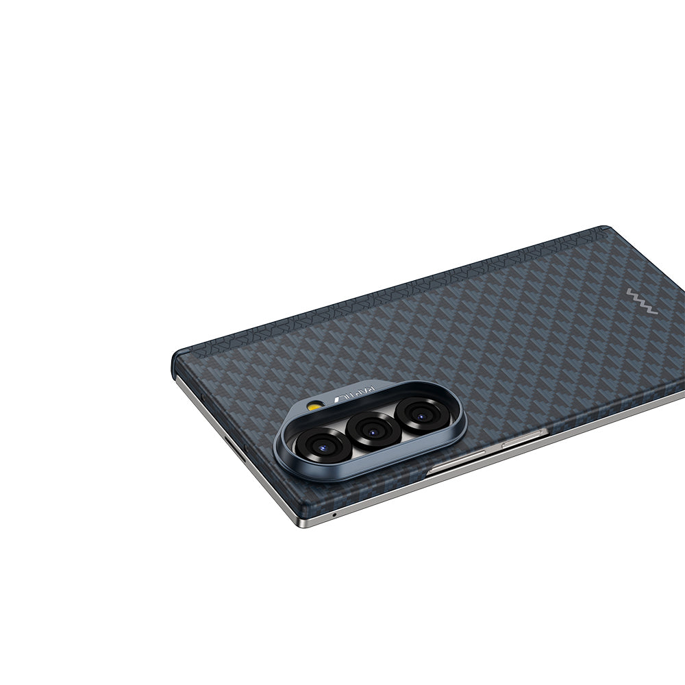 Galaxy Z Fold 7 Kılıf M-safe Şarj Özellikli Raptic Aramid Skin-Pro Profound Serisi Karbon Kılıf