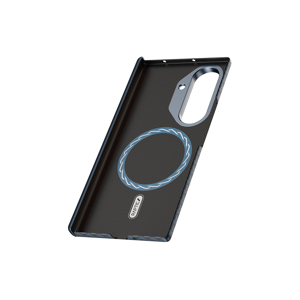 Galaxy Z Fold 7 Kılıf M-safe Şarj Özellikli Raptic Aramid Skin-Pro Profound Serisi Karbon Kılıf