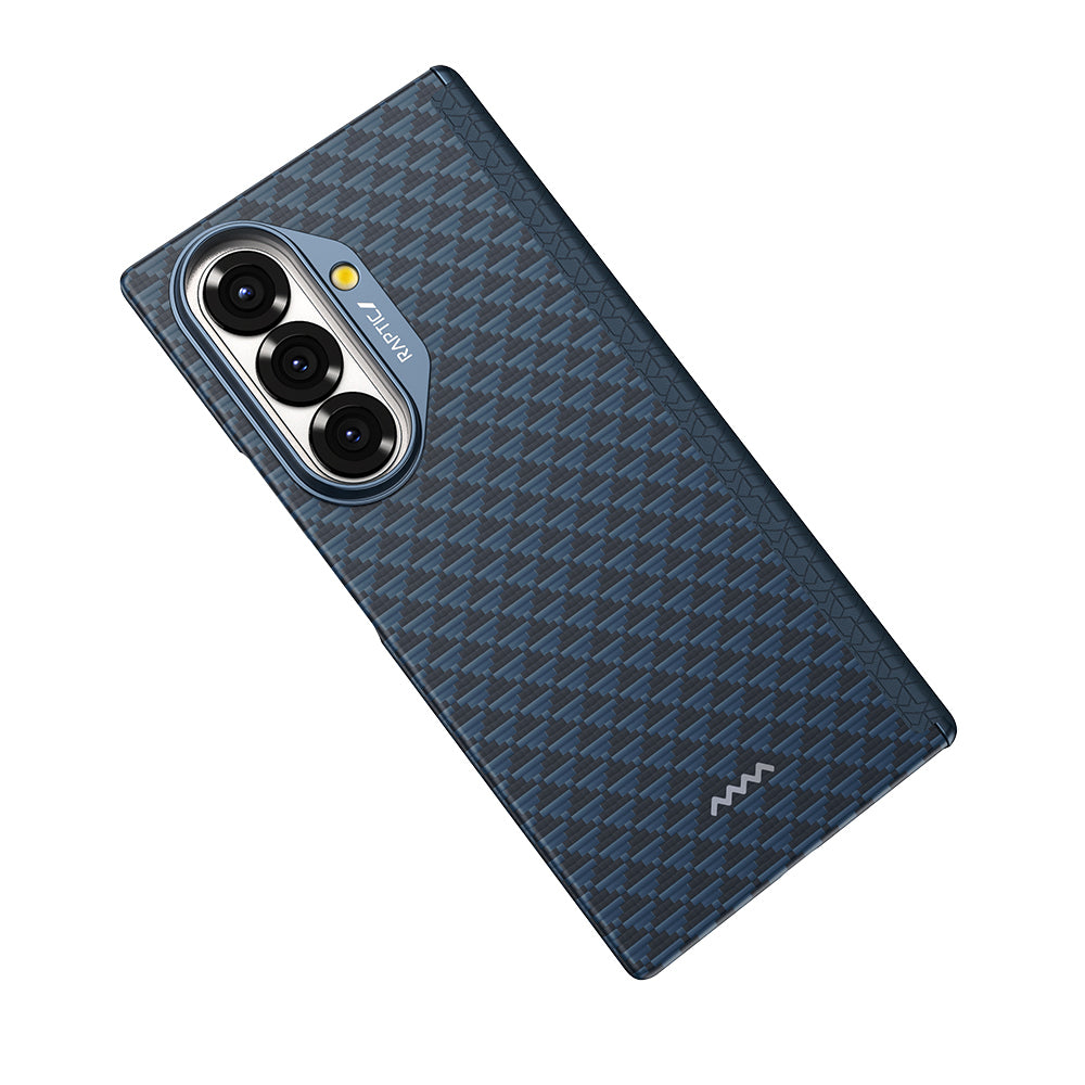 Galaxy Z Fold 7 Kılıf M-safe Şarj Özellikli Raptic Aramid Skin-Pro Profound Serisi Karbon Kılıf