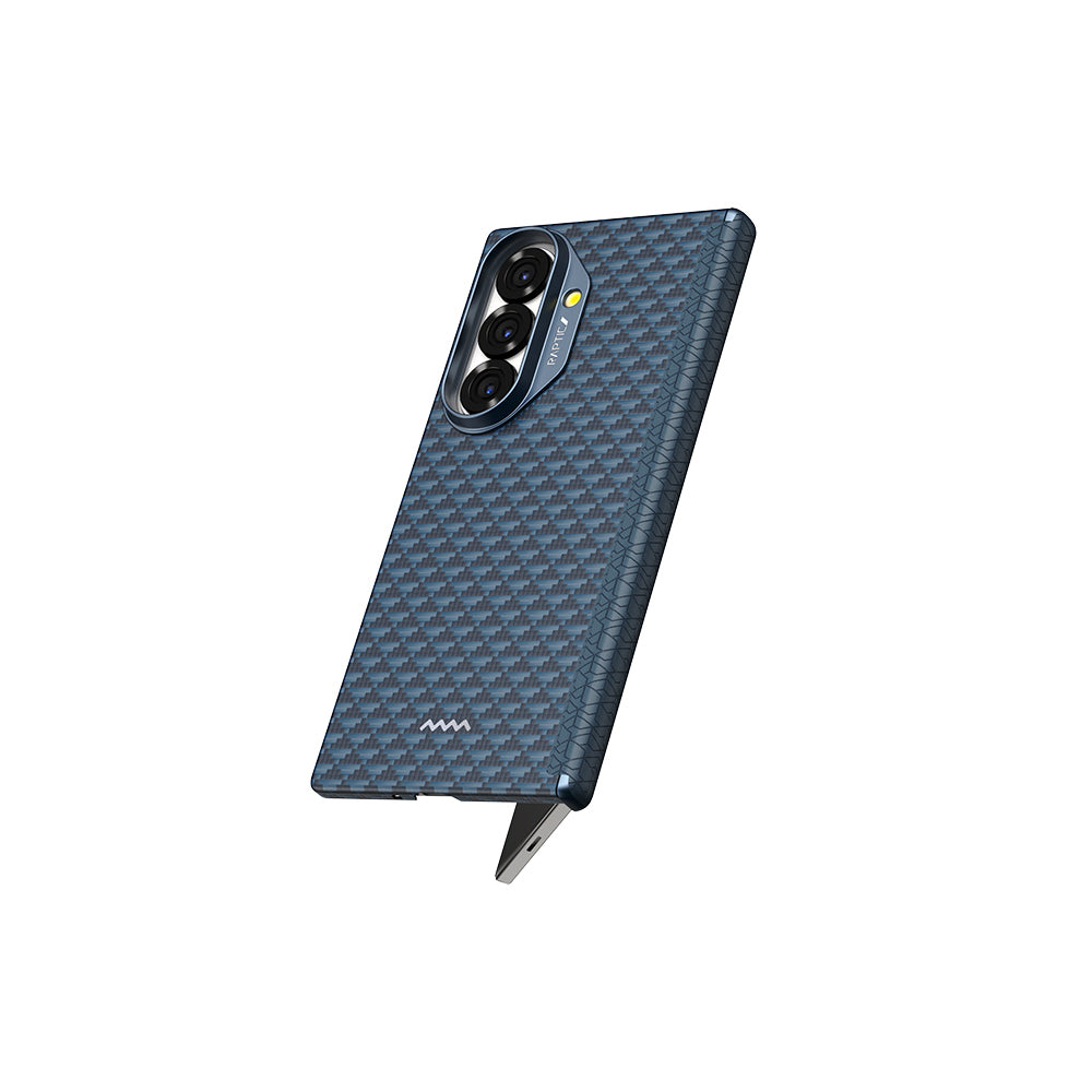 Galaxy Z Fold 7 Kılıf M-safe Şarj Özellikli Raptic Aramid Skin-Pro Profound Serisi Karbon Kılıf