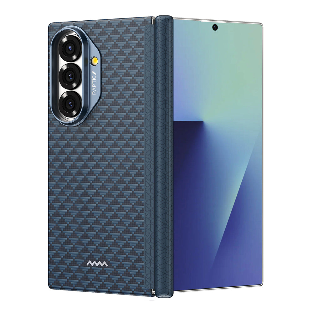 Galaxy Z Fold 7 Kılıf M-safe Şarj Özellikli Raptic Aramid Skin-Pro Profound Serisi Karbon Kılıf