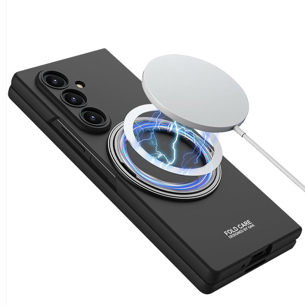 Galaxy Z Fold 7 Kılıf M-safe Şarj Özellikli Zore Kıpta Yüzüklü Kamera Korumalı Kılıf