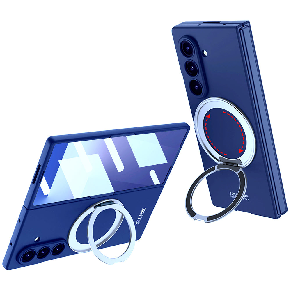 Galaxy Z Fold 7 Kılıf M-safe Şarj Özellikli Zore Kıpta Yüzüklü Kamera Korumalı Kılıf