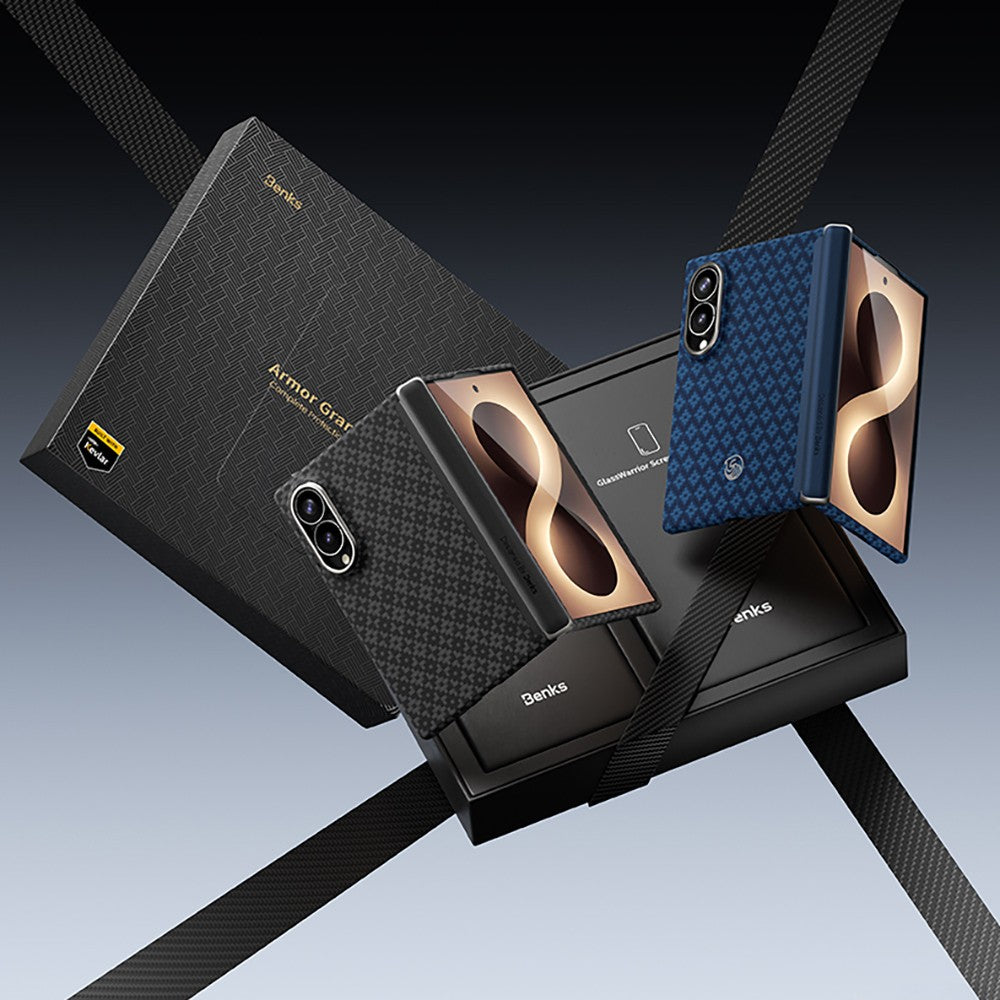 Galaxy Z Fold 8 Benks ArmorAir ArmorGrid Grand Combo Üçlü Aksesuar Seti (Ön Arka Kevlar Karbon Kılıf + Ekran Koruyucu)