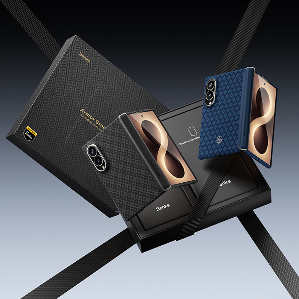 Galaxy Z Fold 8 Benks ArmorAir ArmorGrid Grand Combo Üçlü Aksesuar Seti (Ön Arka Kevlar Karbon Kılıf + Ekran Koruyucu)