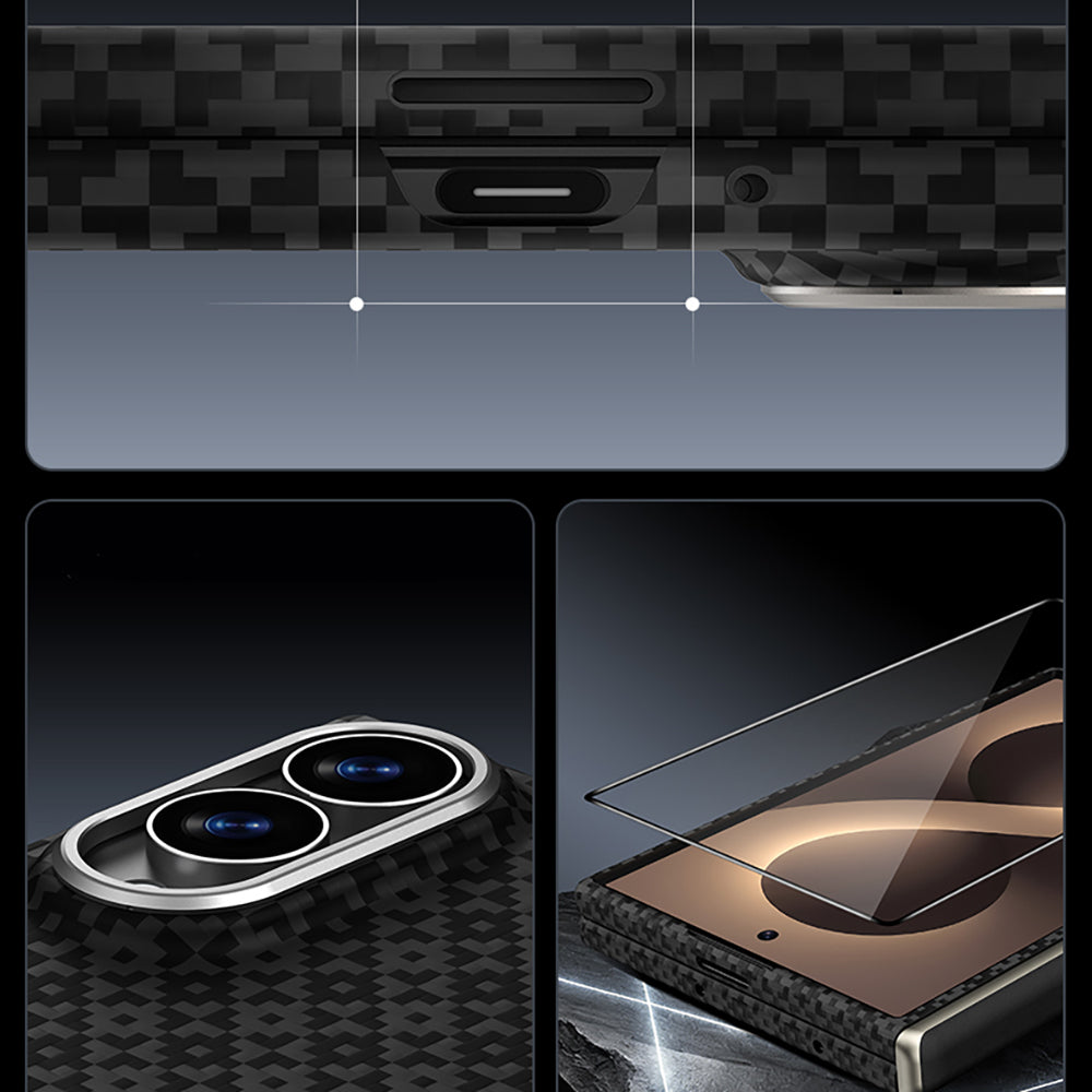 Galaxy Z Fold 8 Benks ArmorAir ArmorGrid Grand Combo Üçlü Aksesuar Seti (Ön Arka Kevlar Karbon Kılıf + Ekran Koruyucu)
