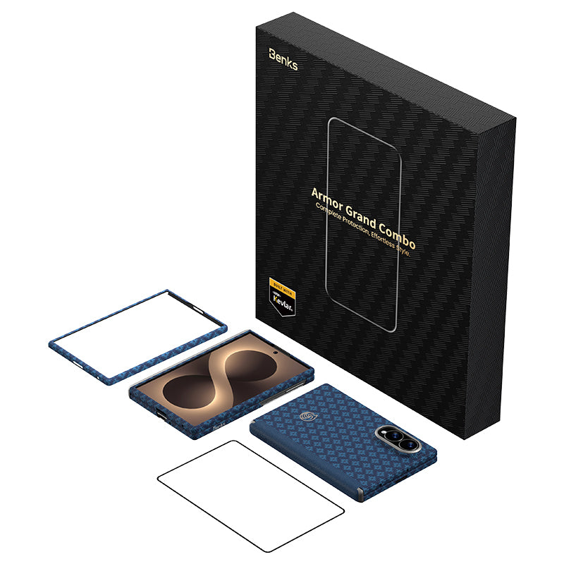 Galaxy Z Fold 8 Benks ArmorAir ArmorGrid Grand Combo Üçlü Aksesuar Seti (Ön Arka Kevlar Karbon Kılıf + Ekran Koruyucu)