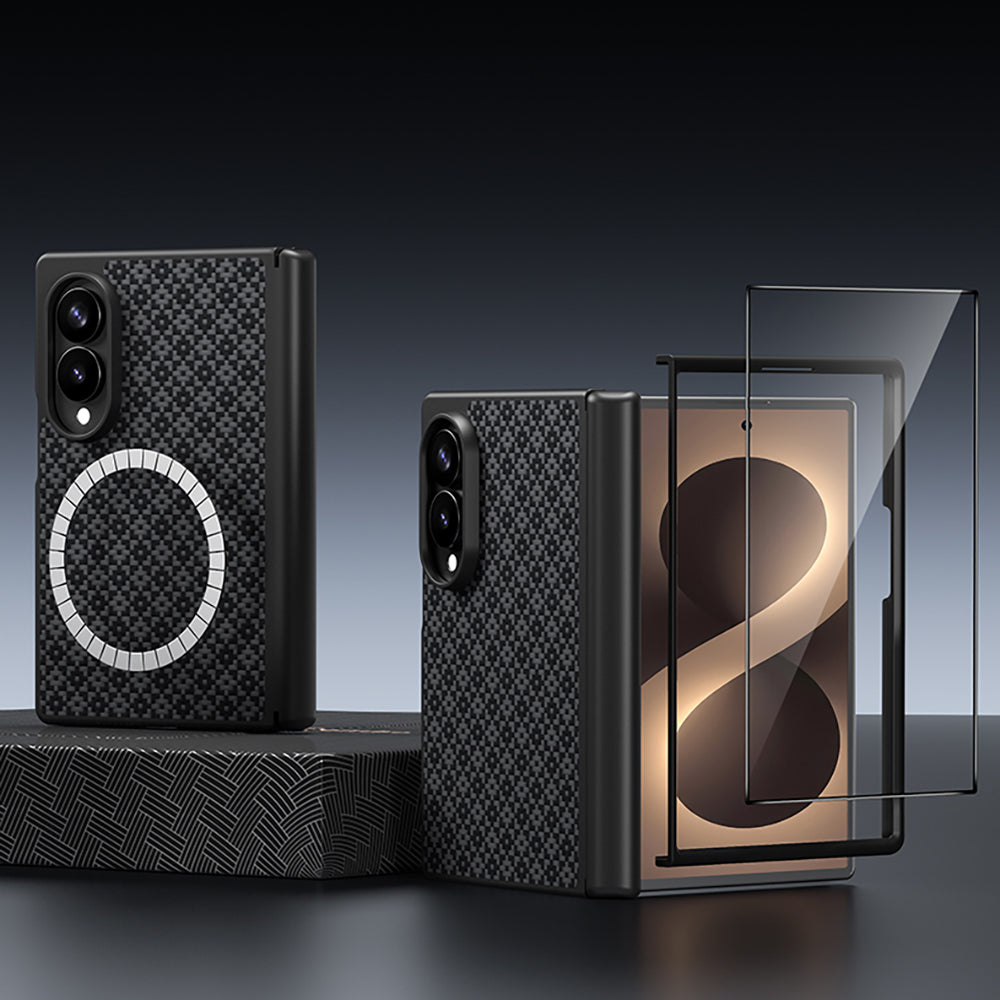 Galaxy Z Fold 8 Benks ArmorPro ArmorGrid Grand Combo Üçlü Aksesuar Seti (Ön Arka Kevlar Karbon Kılıf + Ekran Koruyucu)