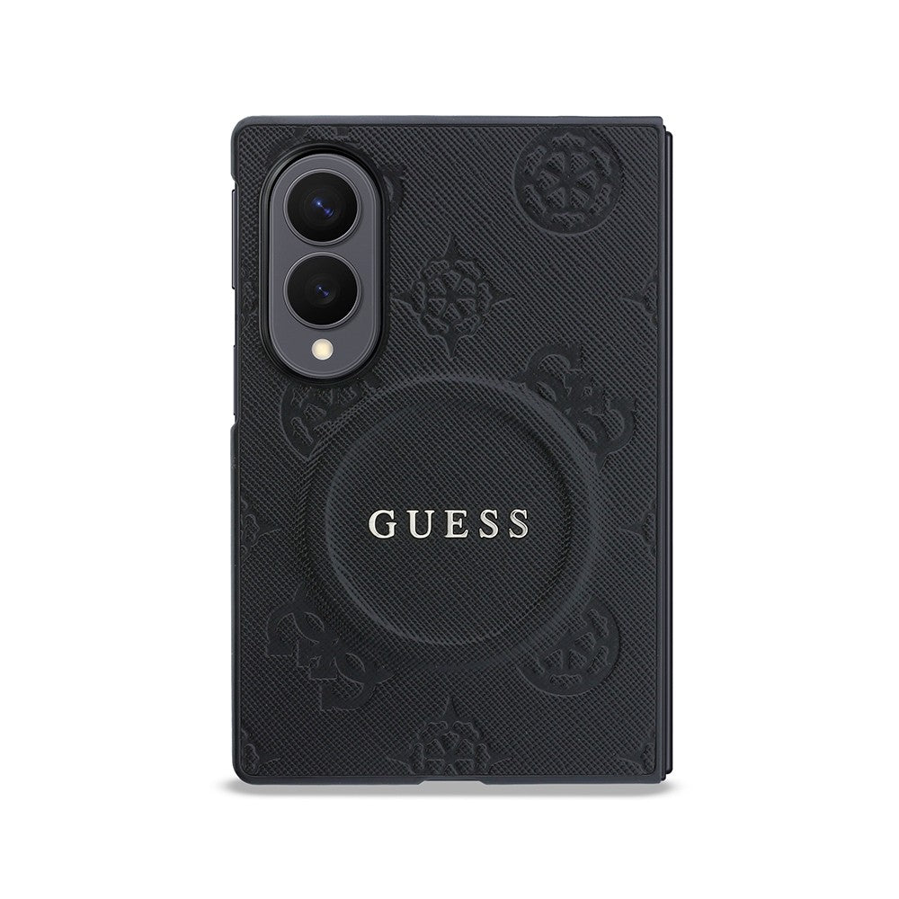 Galaxy Z Fold 8 Kılıf Guess Orijinal Lisanslı M-safe Şarj Özellikli Peony Sıcak Baskılı Klasik Yazı Logolu Saffiano Kılıf
