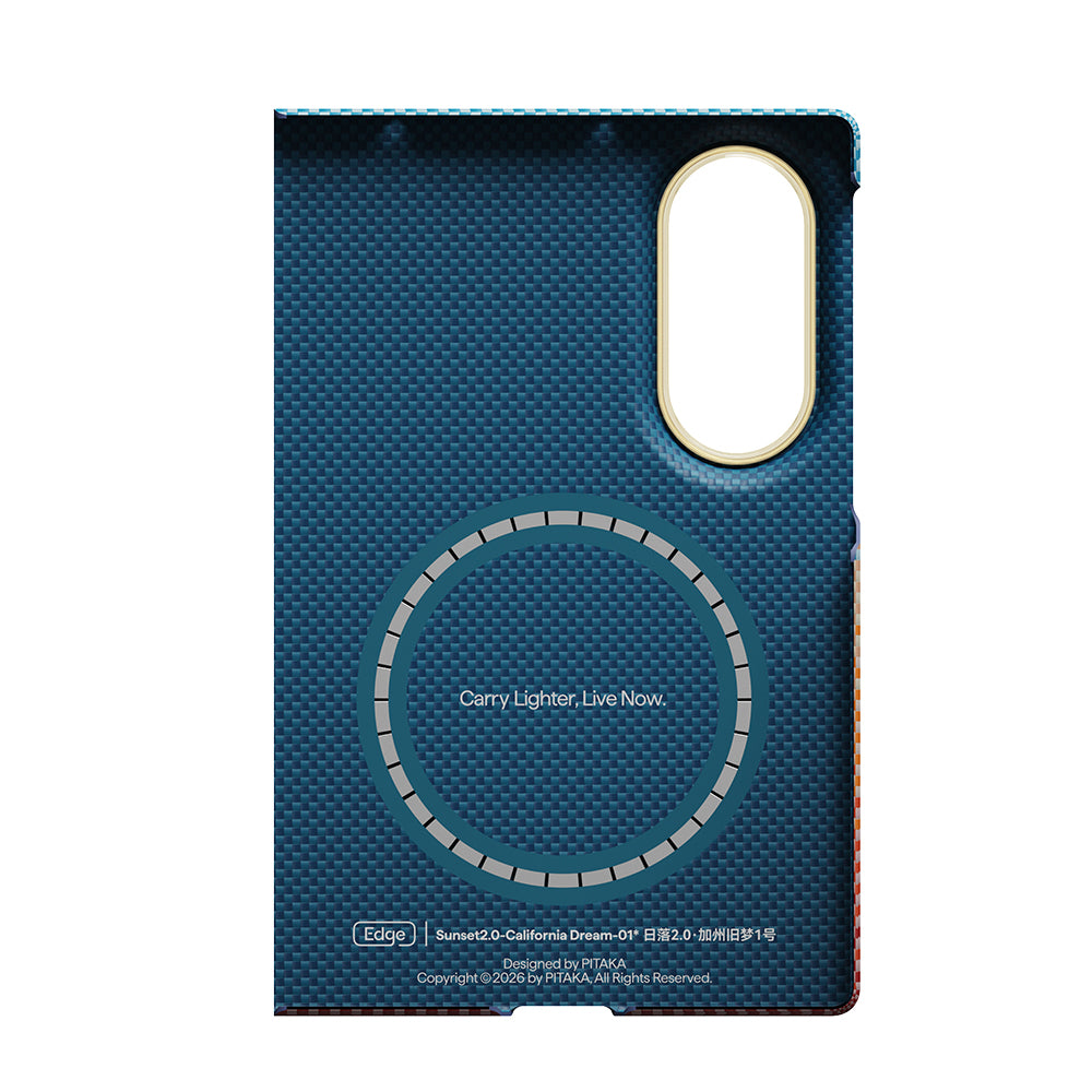 Galaxy Z Fold 8 Kılıf M-safe Şarj Özellikli Aramid Karbon Fiber Pitaka Sunset 2.0 California Dream Serisi Kılıf
