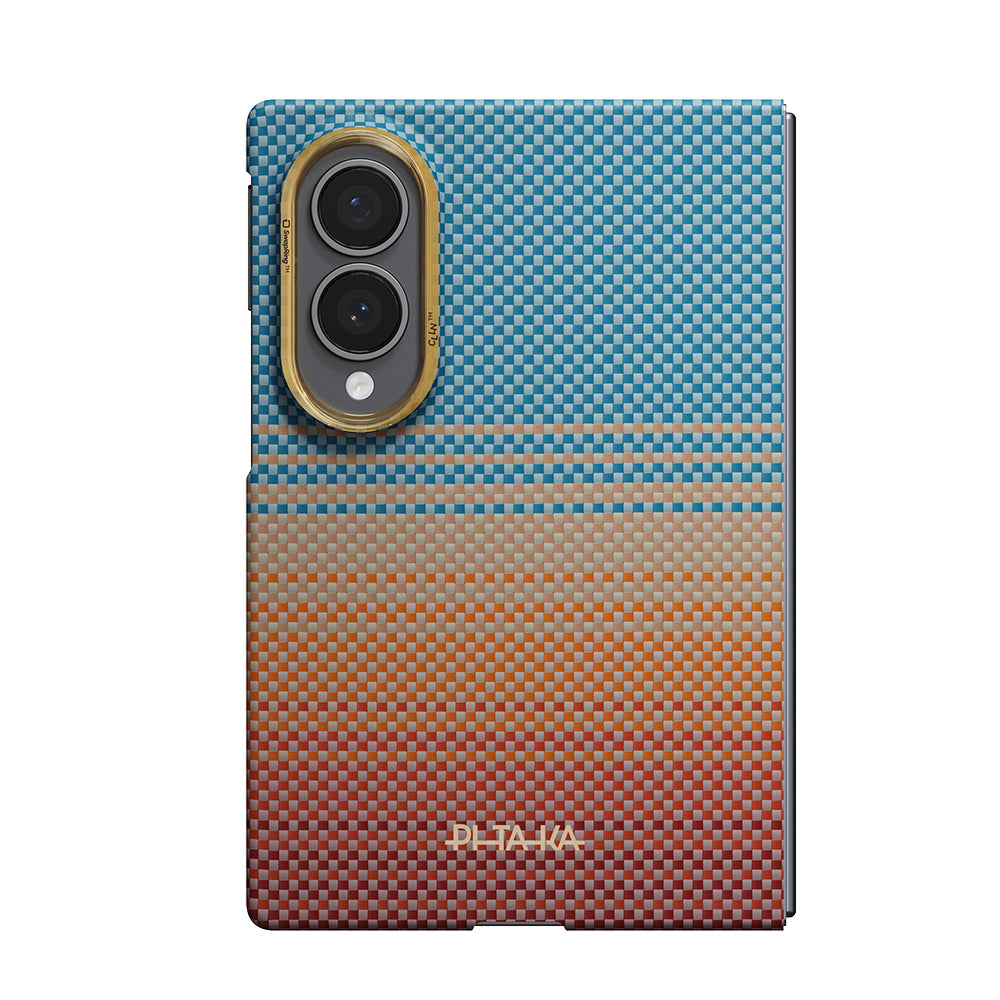 Galaxy Z Fold 8 Kılıf M-safe Şarj Özellikli Aramid Karbon Fiber Pitaka Sunset 2.0 California Dream Serisi Kılıf