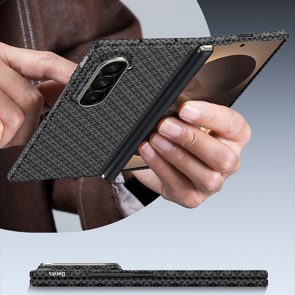 Galaxy Z Fold 8 Ultra Benks ArmorAir ArmorGrid Grand Combo Üçlü Aksesuar Seti (Ön Arka Kevlar Karbon Kılıf + Ekran Koruyucu)