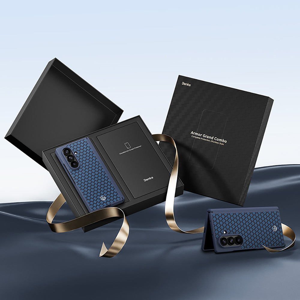 Galaxy Z Fold 8 Ultra Benks ArmorPro ArmorGrid Grand Combo Üçlü Aksesuar Seti (Ön Arka Kevlar Karbon Kılıf + Ekran Koruyucu)