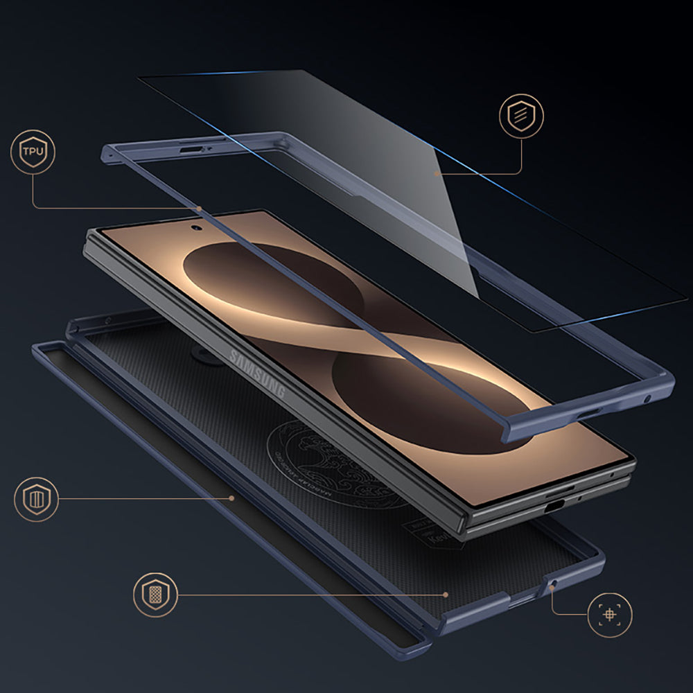 Galaxy Z Fold 8 Ultra Benks ArmorPro ArmorGrid Grand Combo Üçlü Aksesuar Seti (Ön Arka Kevlar Karbon Kılıf + Ekran Koruyucu)