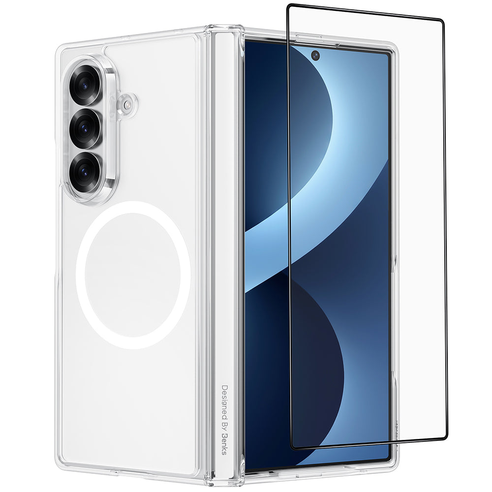 Galaxy Z Fold 8 Ultra Benks Crystal Grand Combo Üçlü Aksesuar Seti (Ön Arka Şeffaf Kılıf + Ekran Koruyucu)