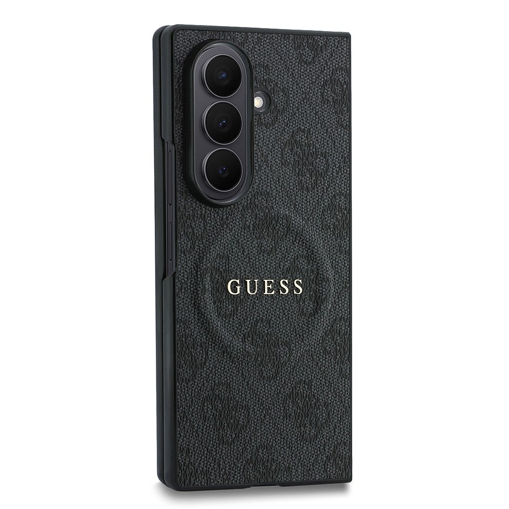 Galaxy Z Fold 8 Ultra Kılıf Guess Orijinal Lisanslı M-safe Şarj Özellikli 4G Desenli Yazı Logolu PU Deri Kılıf